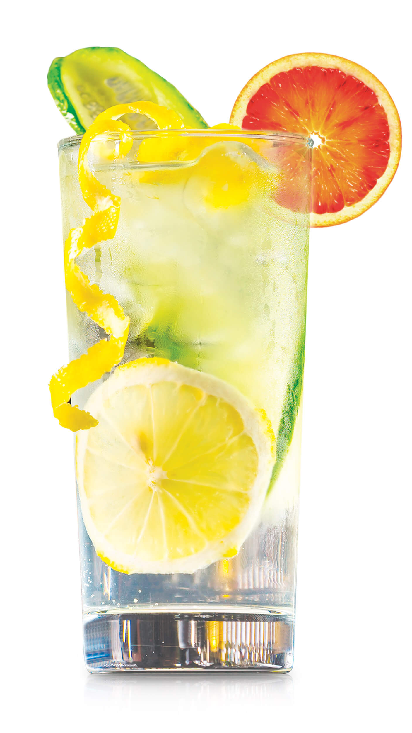 Cucumber Collins with EFFEN Cucumber: citrusy, with sour mix, soda water and a cucumber wheel.