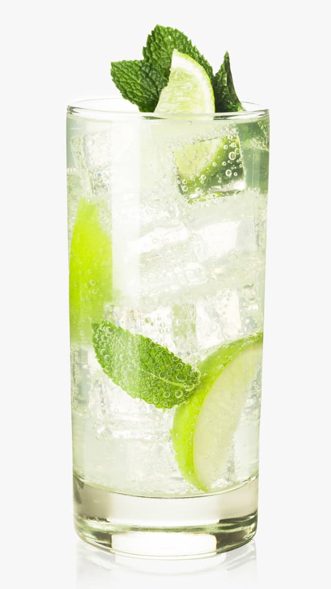 Ginger vodka cocktail with EFFEN Original: lime juice, ginger beer, mint leaves &amp; a dash bitters.