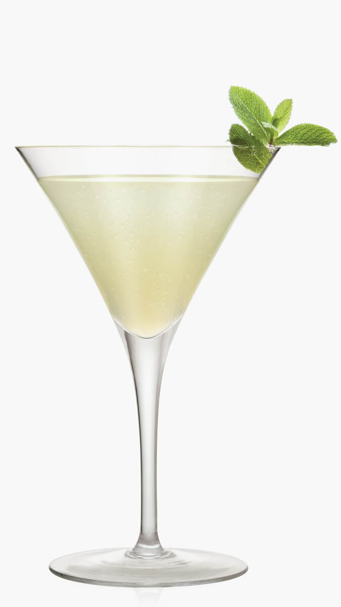 Mint vodka cocktail with EFFEN Black Cherry: lime juice with champagne and mint leaves. Aromatic!