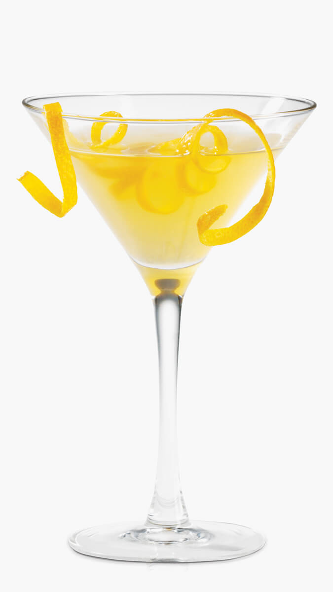 New Fashioned drink with EFFEN Original: vodka, sugar, water, orange bitters and peel of lemon.
