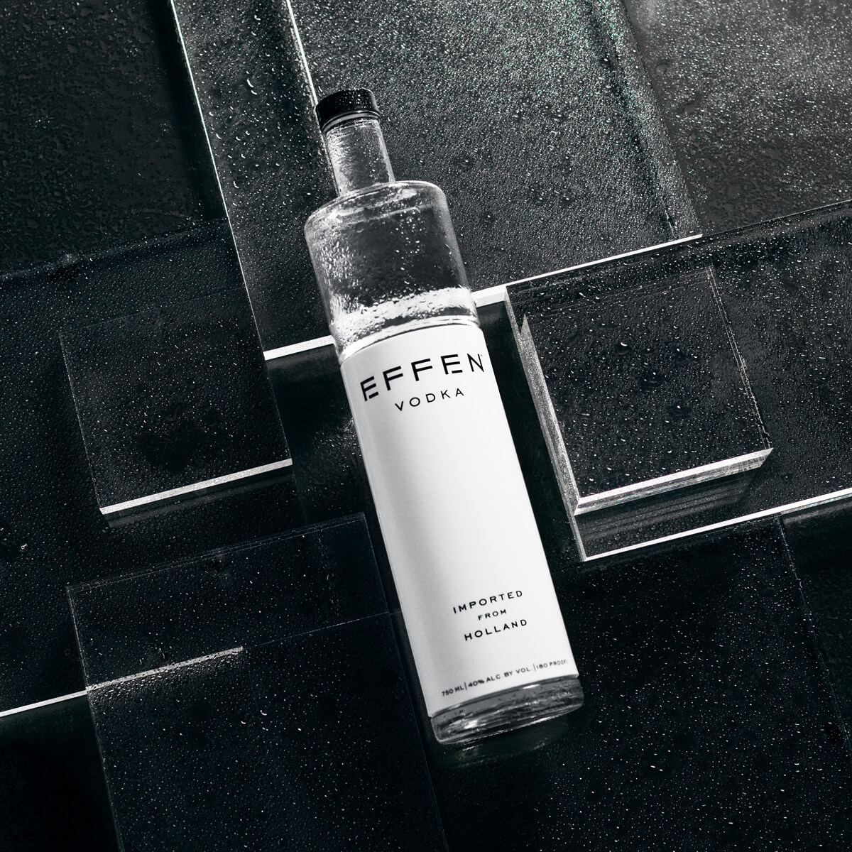Smooth premium vodka EFFEN premium vodka bottle featuring a stylish, elegant design.