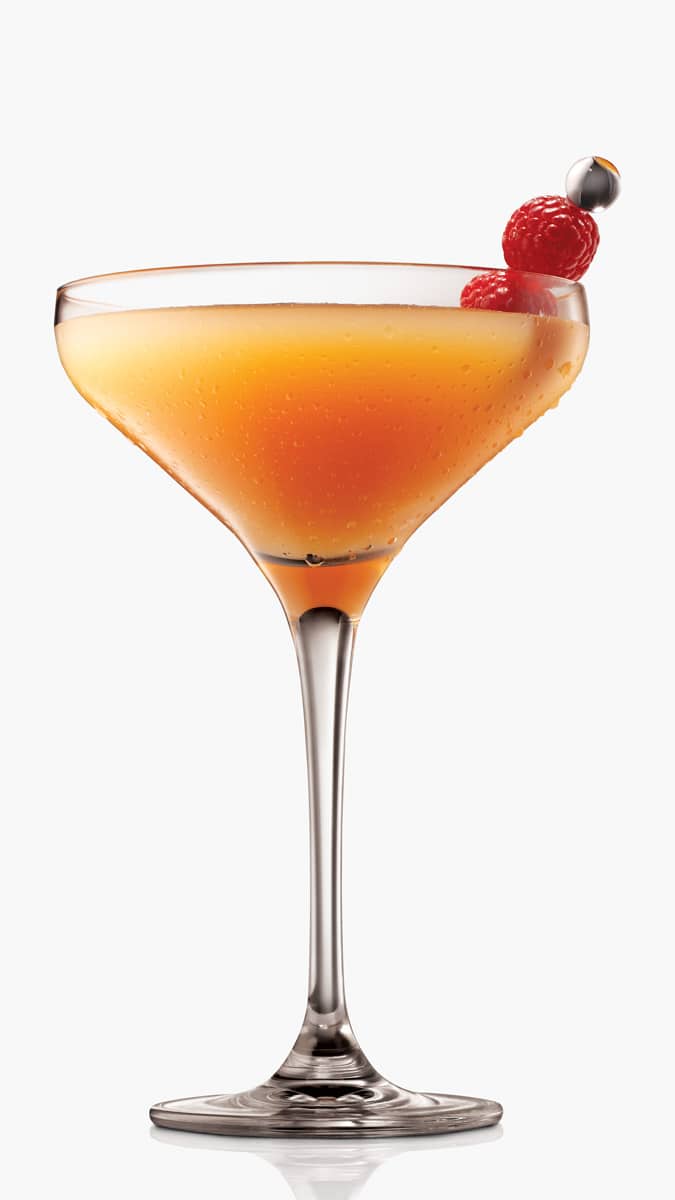 Raspberry martini with EFFEN Original, raspberries, ginger Spice, lime juice and simple syrup.